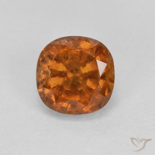 0.93ct 天然 ディープオレンジ ヘソナイトガーネット, クッション, SI