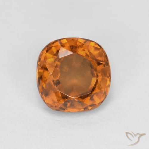 0.82ct 天然 黄色がかったオレンジ ヘソナイトガーネット, クッション, SI
