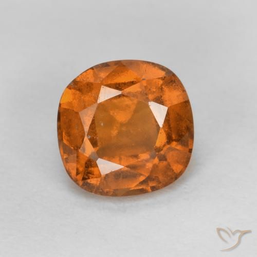 1.23ct 天然 ミディアムオレンジ ヘソナイトガーネット, クッション, VS-SI