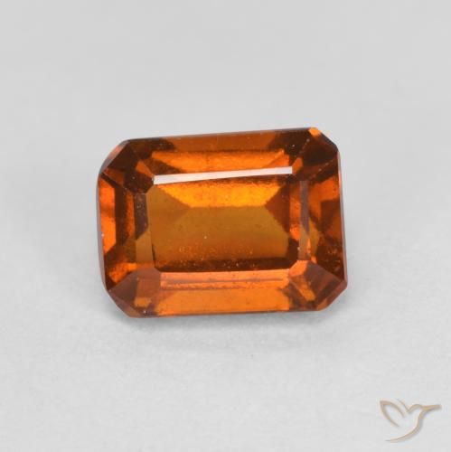 1.60ct 天然 ディープオレンジ ヘソナイトガーネット, エメラルドカット, VS