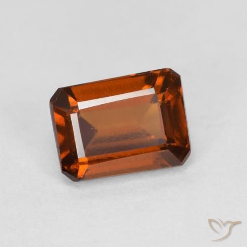 1.44ct 天然 ミディアムオレンジ ヘソナイトガーネット, エメラルドカット, VS