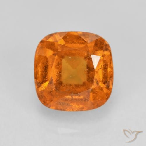 1.52ct 天然 黄色がかったオレンジ ヘソナイトガーネット, クッション, VS-SI