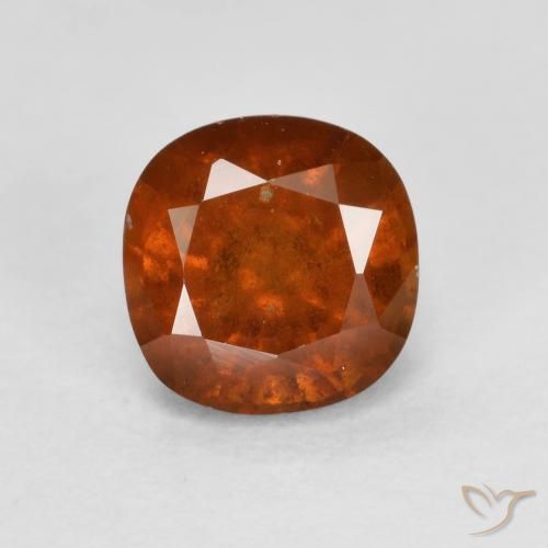 1.24ct 天然 ダークオレンジ ヘソナイトガーネット, クッション, VS-SI