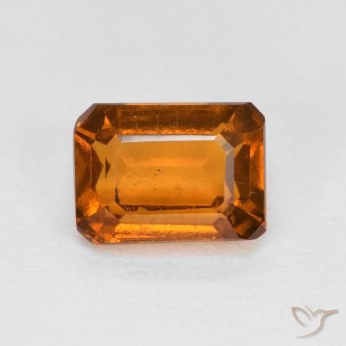 1.48ct 天然 黄色がかったオレンジ ヘソナイトガーネット, エメラルドカット, VS