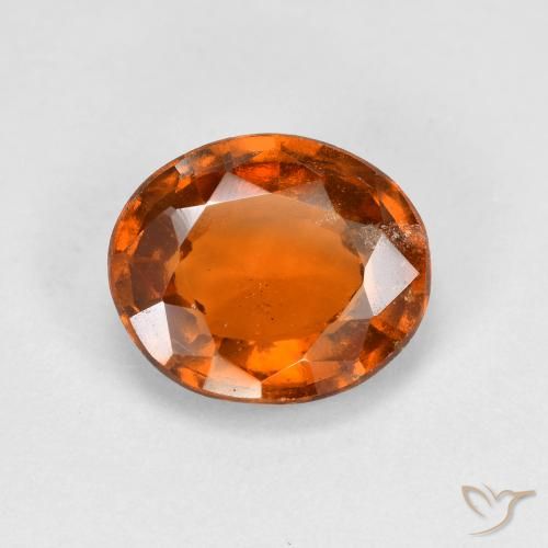 2.45ct 天然 ミディアムダークオレンジ ヘソナイトガーネット, 楕円形, VVS-VS