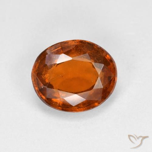 1.62ct 天然 ミディアムダークオレンジ ヘソナイトガーネット, 楕円形, VS