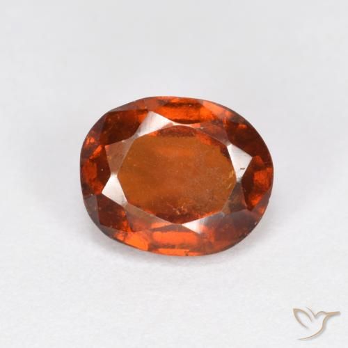 1.43ct 天然 ダークオレンジ ヘソナイトガーネット, 楕円形, VS-SI