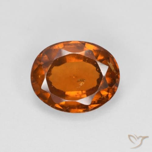 2.25ct 天然 ミディアムダークオレンジ ヘソナイトガーネット, 楕円形, VS-SI