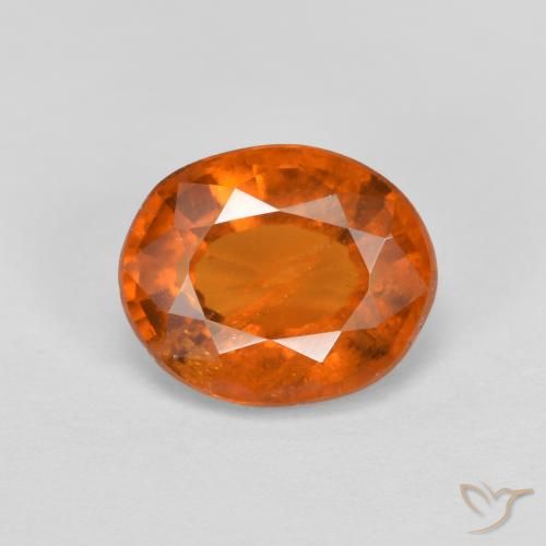 2.10ct 天然 ディープオレンジ ヘソナイトガーネット, 楕円形, VS-SI