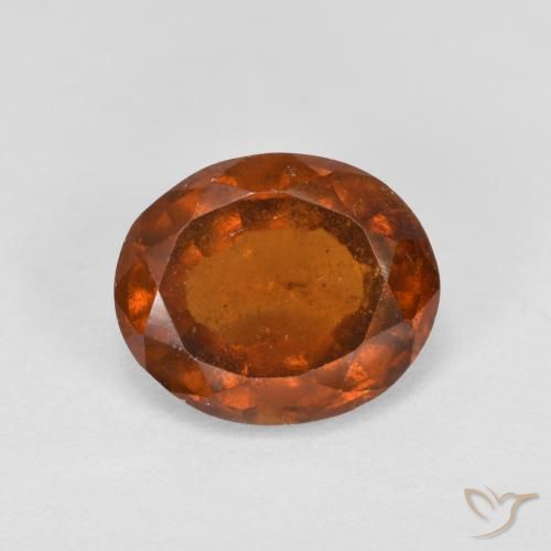 2.19ct 天然 アンバーオレンジ ヘソナイトガーネット, 楕円形, VS-SI
