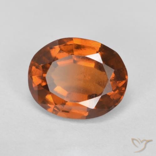 2.06ct 天然 ディープオレンジ ヘソナイトガーネット, 楕円形, VS