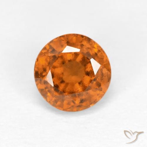 1.05ct 天然 ミディアムオレンジ ヘソナイトガーネット, ラウンド, VS