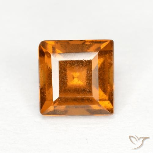 0.88ct 天然 オレンジブラウン ヘソナイトガーネット, 四角形, VS