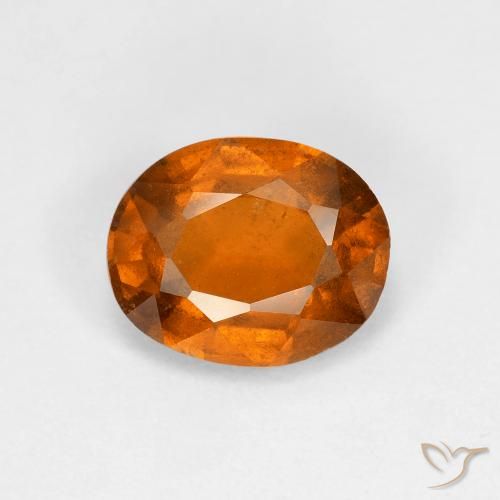 1.92ct 天然 ミディアムダークオレンジ ヘソナイトガーネット, 楕円形, VS-SI