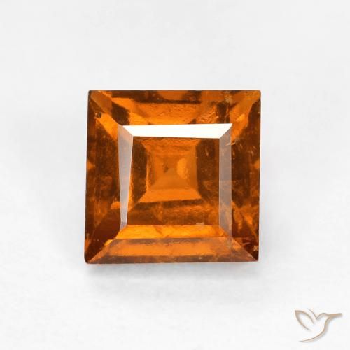 1.05ct 天然 ミディアムダークオレンジ ヘソナイトガーネット, 四角形, VS-SI