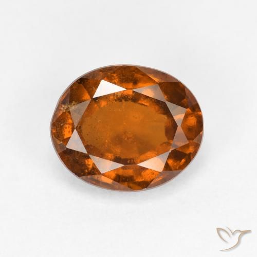 1.81ct 天然 ダークオレンジ ヘソナイトガーネット, 楕円形, VS-SI