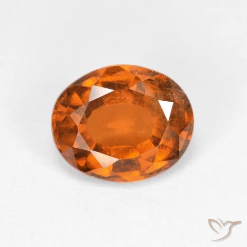 1.86ct 天然 ディープオレンジ ヘソナイトガーネット, 楕円形, VS
