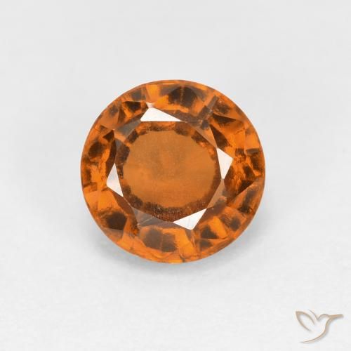 1.18ct 天然 ミディアムオレンジ ヘソナイトガーネット, ラウンド, VS