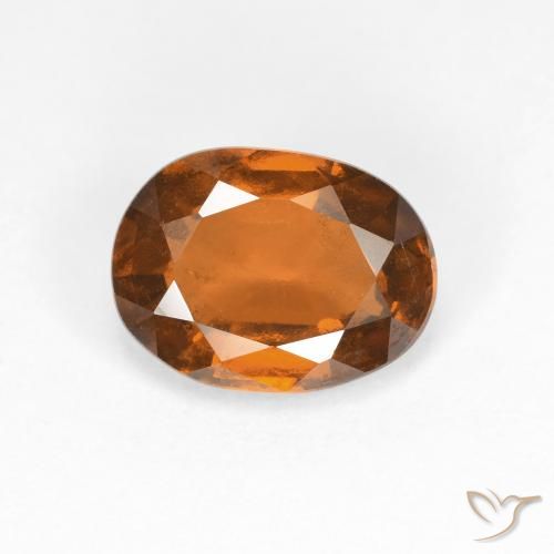 2.02ct 天然 ミディアムダークオレンジ ヘソナイトガーネット, 楕円形, VS