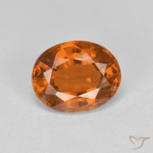 1.67ct 天然 ミディアムダークオレンジ ヘソナイトガーネット, 楕円形, VS
