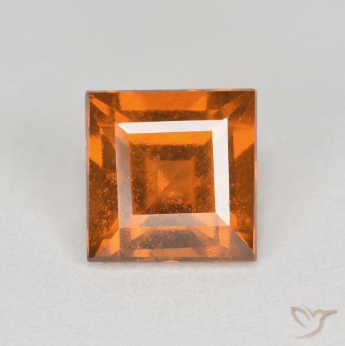 1.18ct 天然 ディープオレンジ ヘソナイトガーネット, 四角形, VS