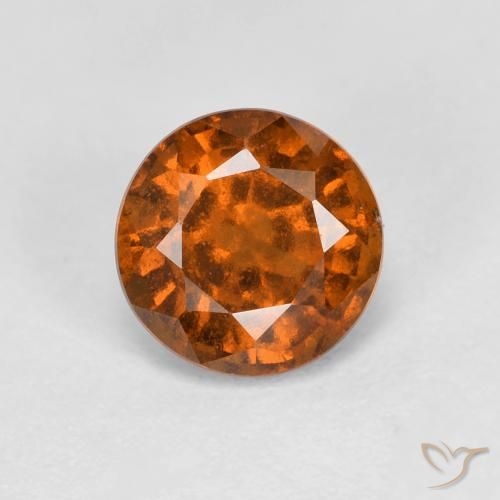 1.03ct 天然 赤みがかったオレンジ ヘソナイトガーネット, ラウンド, VS