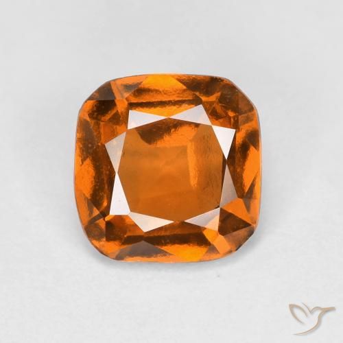 1.38ct 天然 黄色がかったオレンジ ヘソナイトガーネット, エメラルドカット, VS