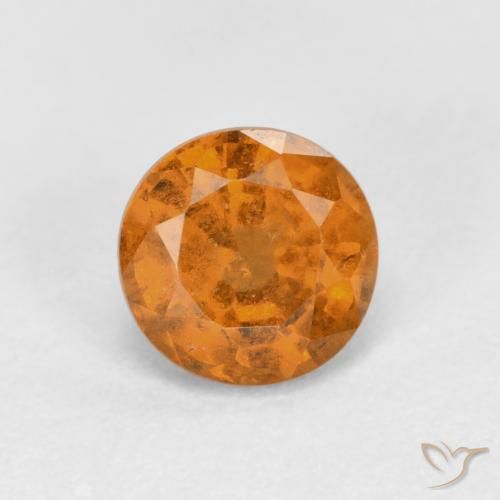 1.00ct 天然 アースオレンジ ヘソナイトガーネット, ラウンド, VS