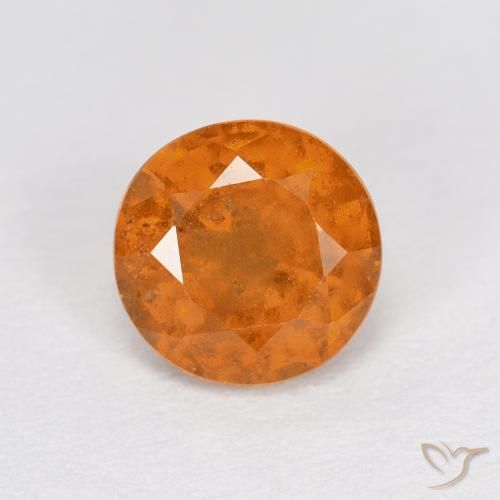 1.03ct 天然 赤みがかったオレンジ ヘソナイトガーネット, ラウンド, VS