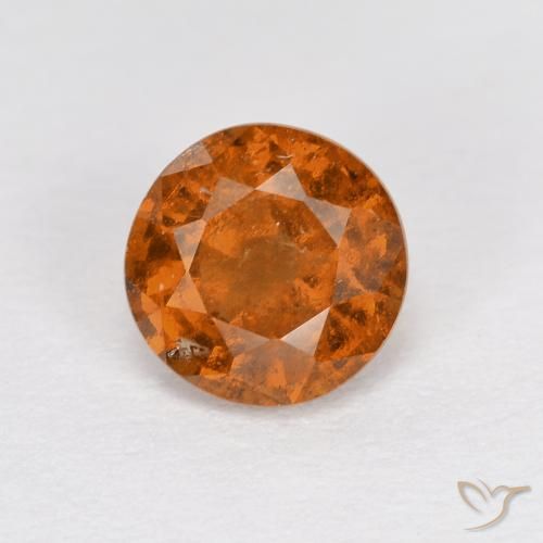 0.96ct 天然 ディープオレンジ ヘソナイトガーネット, ラウンド, VS