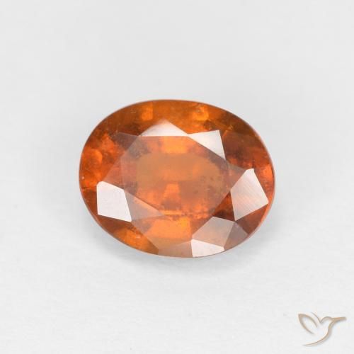 1.24ct 天然 ディープオレンジ ヘソナイトガーネット, 楕円形, VS