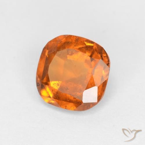 1.13ct 天然 ディープオレンジ ヘソナイトガーネット, クッション, VS