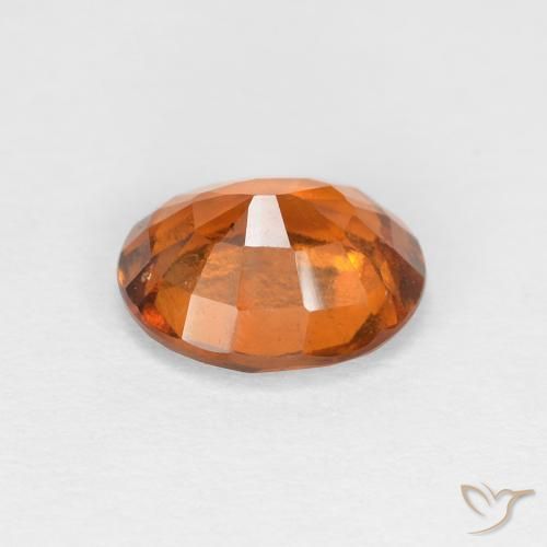 1.45カラットの天然Medium Dark-Orangeヘソナイトガーネット、楕円形、VS