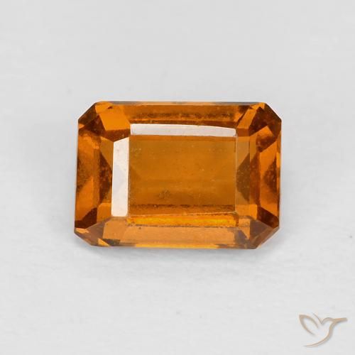 1.29ct 天然 黄色がかったオレンジ ヘソナイトガーネット, エメラルドカット, VS