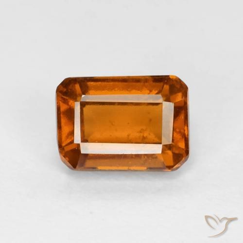1.48ct 天然 Medium Dark-Orange ヘソナイトガーネット, エメラルドカット, VS