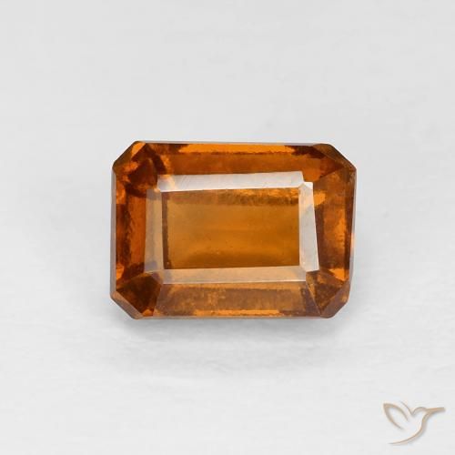 1.40ct 天然 ディープオレンジ ヘソナイトガーネット, エメラルドカット, VS