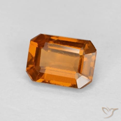 1.27ct 天然 黄色がかったオレンジ ヘソナイトガーネット, エメラルドカット, VVS-VS