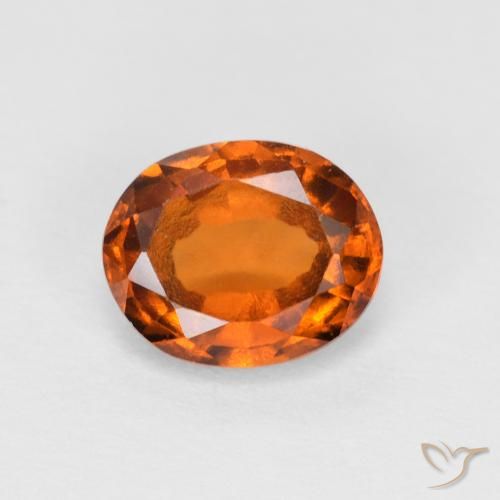 1.34ct 天然 Medium Dark-Orange ヘソナイトガーネット, 楕円形, VS