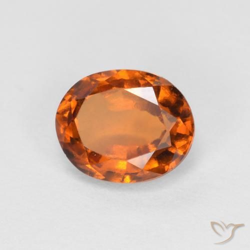 1.34カラットの天然Medium Dark-Orangeヘソナイトガーネット、楕円形、VS