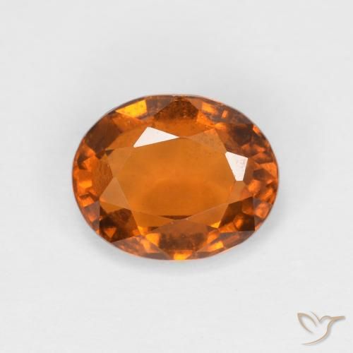 1.57カラットの天然Medium Dark-Orangeヘソナイトガーネット、楕円形、VS