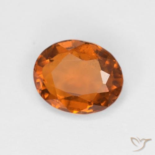 1.57カラットの天然Medium Dark-Orangeヘソナイトガーネット、楕円形、VS