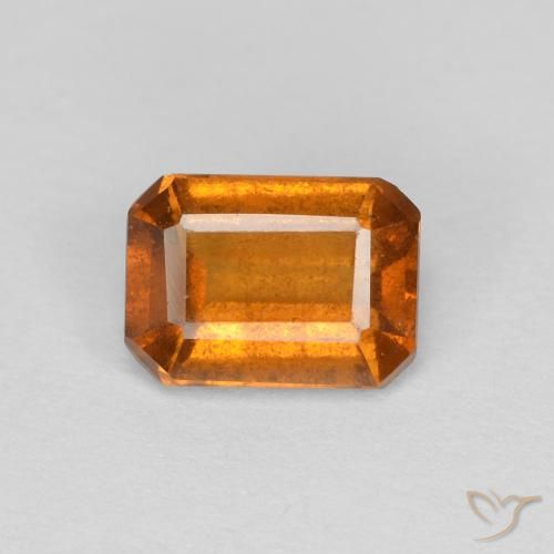 1.18ct 天然 オレンジブラウン ヘソナイトガーネット, エメラルドカット, VS