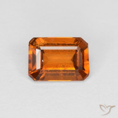1.11ct 天然 ディープオレンジ ヘソナイトガーネット, エメラルドカット, VS