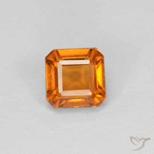 1.00ct 天然 アプリコットオレンジ ヘソナイトガーネット, エメラルドカット, VVS-VS