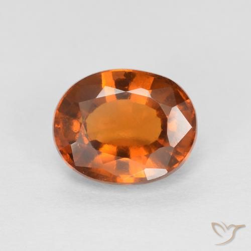 1.61ct 天然 Medium Dark-Orange ヘソナイトガーネット, 楕円形, VVS-VS
