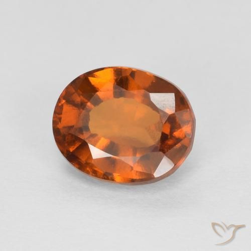 1.61カラットの天然Medium Dark-Orangeヘソナイトガーネット、楕円形、VVS-VS