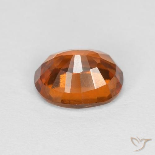 1.61カラットの天然Medium Dark-Orangeヘソナイトガーネット、楕円形、VVS-VS