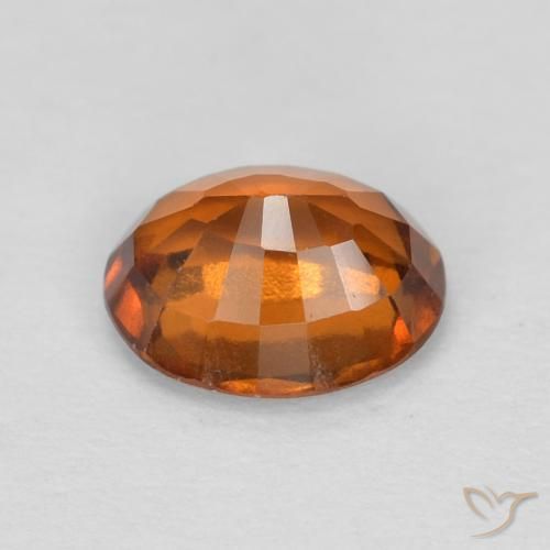 1.16カラットの天然Medium Dark-Orangeヘソナイトガーネット、楕円形、VVS-VS