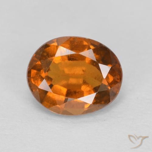 1.26カラットの天然Medium Dark-Orangeヘソナイトガーネット、楕円形、VS
