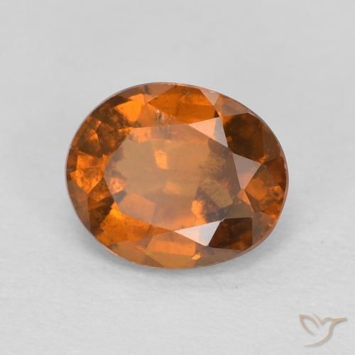 1.26カラットの天然Medium Dark-Orangeヘソナイトガーネット、楕円形、VS